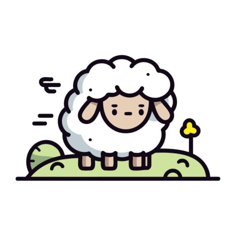 cute sheep farm character icon vector illustration designicon ve