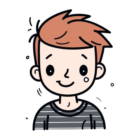 Illustration of a Cute Boy Wearing a T shirt