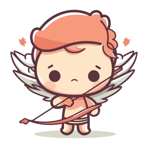 Cupid character design. Cute cupid vector cartoon illustration.