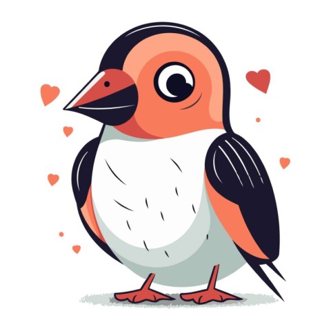 Cute cartoon penguin. Vector illustration isolated on white back