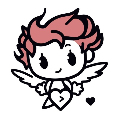 cute little cupid angel cartoon vector illustration graphic desi