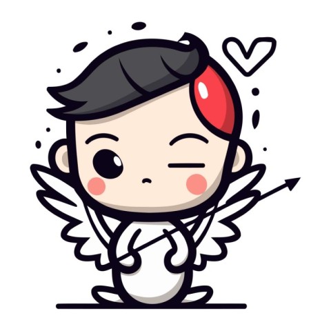 Cupid Vector   Cute Cartoon Cupid Boy Vector Illustration