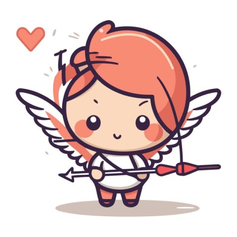 Cupid cartoon character design. Cute cupid vector illustration.