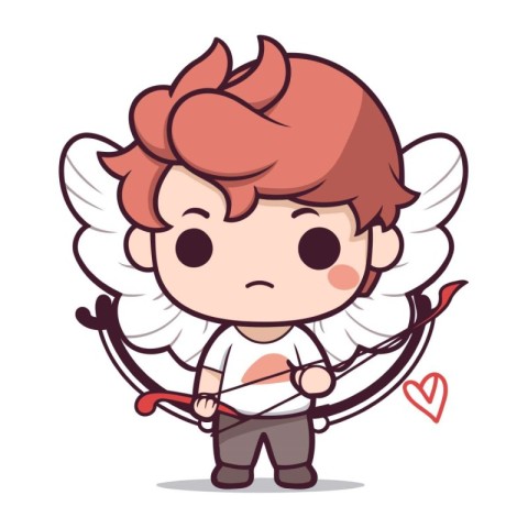 Cupid with bow and arrow   Cute Cupid Cartoon Character