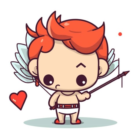 Cupid cartoon character design. Cute cupid vector illustration.