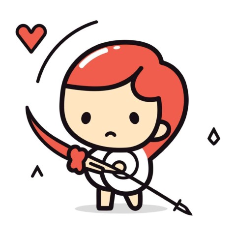 Valentines day   Cupid with bow and arrow vector