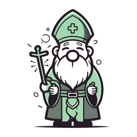 Cartoon vector illustration of St. Patricks Day Leprechaun