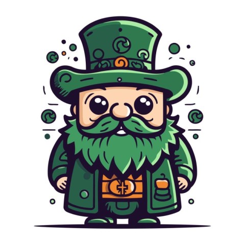 Cartoon Leprechaun Vector Character. St. Patricks Day Icon