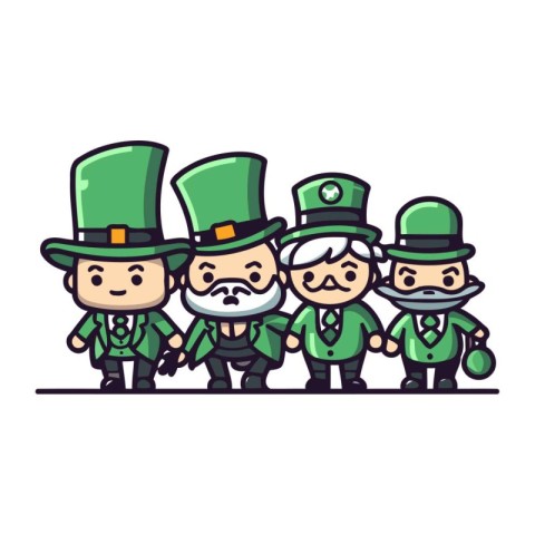 Leprechauns and Leprechauns. Vector illustration.