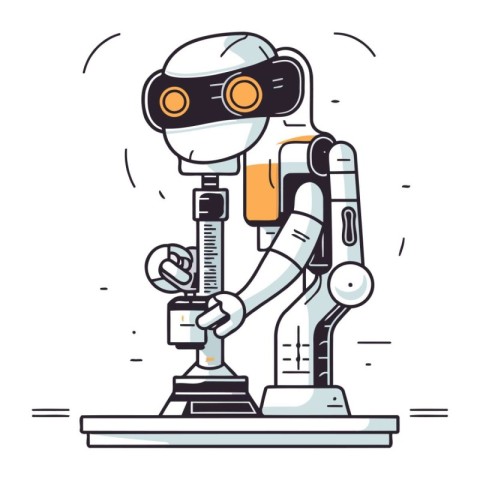 Robot. Vector illustration of a robot on a white background.