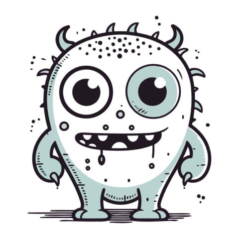 Cute cartoon monster. Vector illustration of a monster with big