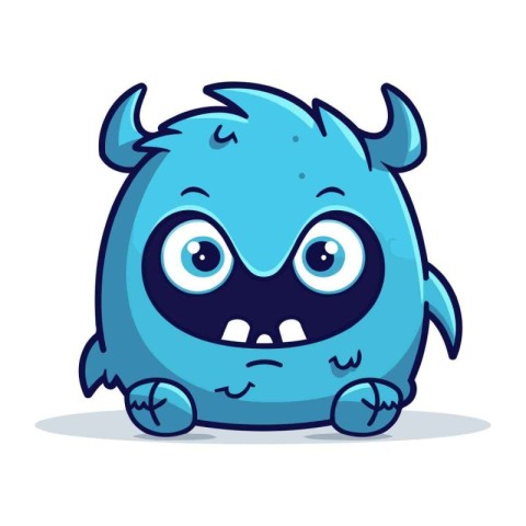 Cute cartoon monster. Vector illustration isolated on a white ba