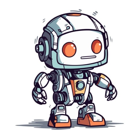 Cute robot cartoon vector illustration. Cute cartoon robot chara