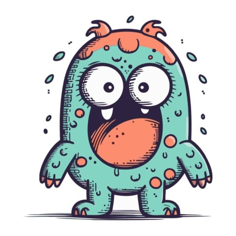 Cartoon monster. Vector illustration of a monster. Cartoon monst