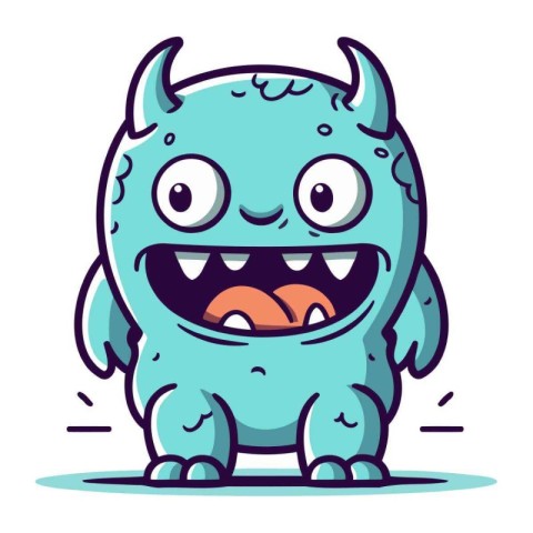 Cartoon cute monster character. Vector illustration isolated on