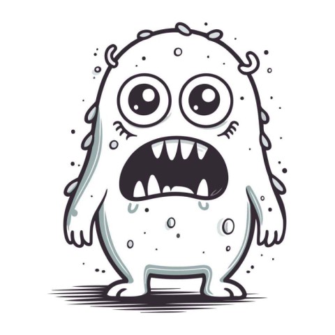 Funny cartoon monster. Vector illustration isolated on a white b