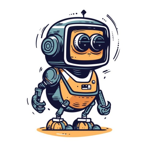 Cartoon robot. Vector illustration of a cartoon robot. Robot vec