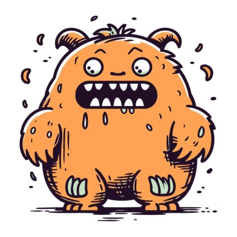 Cartoon monster. Vector illustration of a monster. Cute monster.