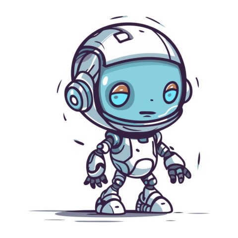 Cute little robot. Vector illustration of a cute little robot.