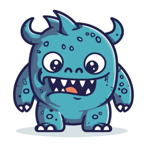 Funny cartoon monster. Vector illustration of a funny cartoon mo