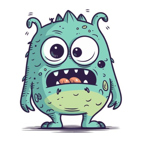 Cartoon monster. Vector illustration of a monster. Cartoon monst