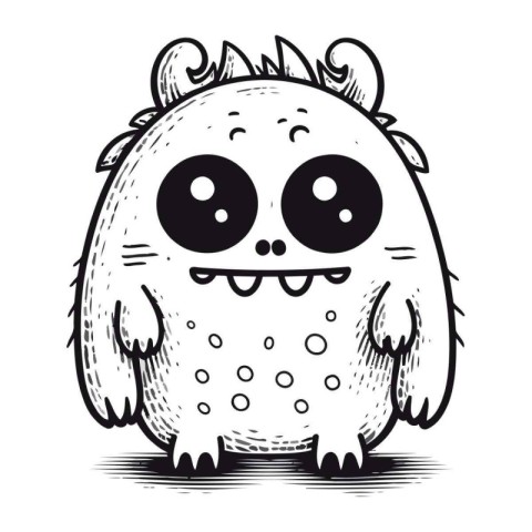 Cute cartoon monster. Vector illustration in sketch style for yo