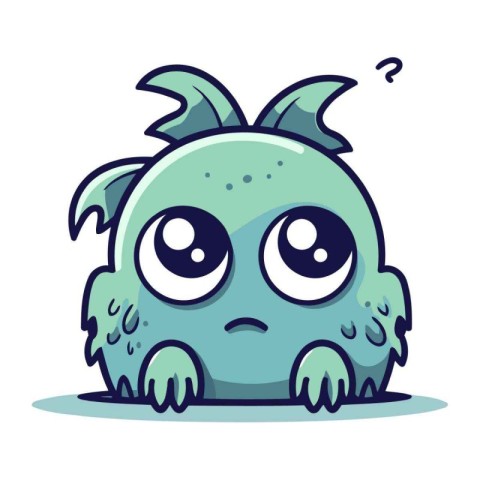 Cute cartoon monster. Vector illustration of a monster. Cute mon