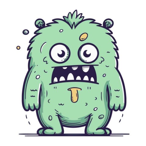 Funny cartoon monster. Vector illustration. Isolated on white ba