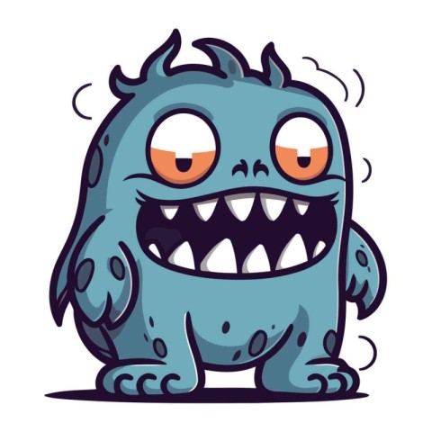 Cartoon monster. Vector illustration of a monster. Halloween mon