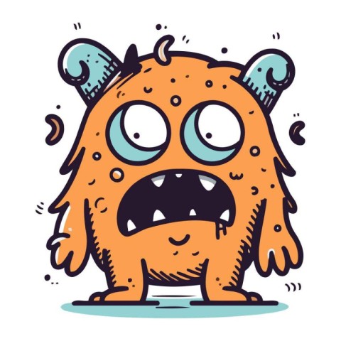 Funny monster. Vector illustration. Cute monster. Cartoon monste