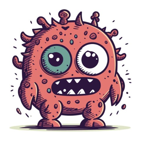 Cartoon monster. Vector illustration of a funny monster. Cartoon