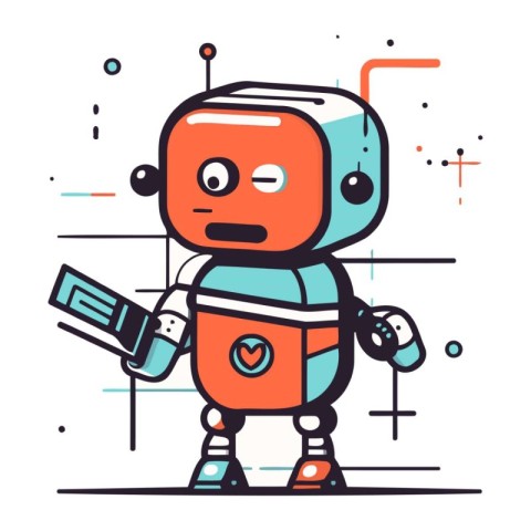 Cute robot character. vector illustration in flat cartoon style.