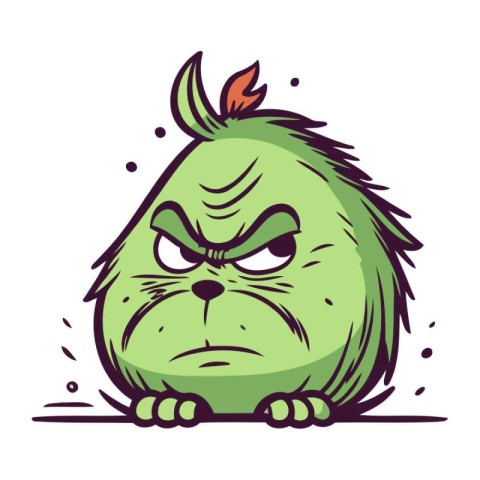 Angry Monster. Vector Illustration. Isolated on white background