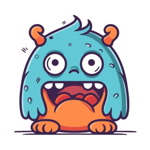 Funny monster. Vector illustration in cartoon style. Isolated on