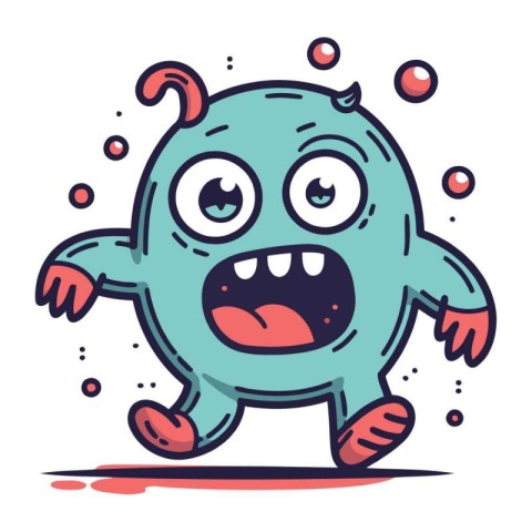 Cartoon monster. Vector illustration of a monster. Cartoon monst