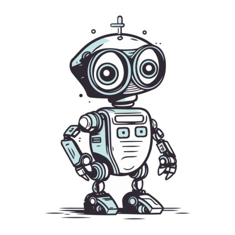 Cute cartoon robot. Vector illustration for your design. Isolate