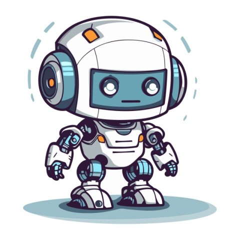 Cartoon robot. Vector illustration of a cute robot. Cute robot.