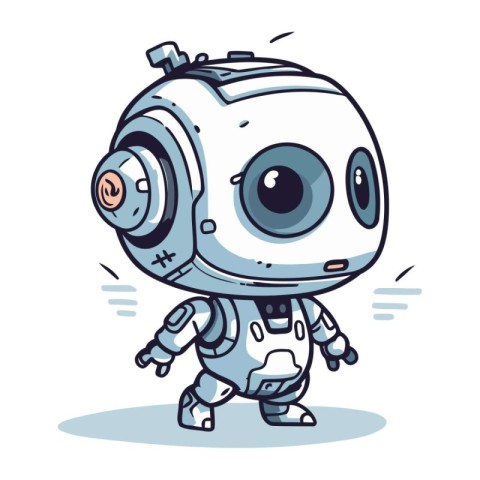 Cute little robot. Vector illustration of a cute little robot.