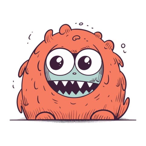 Funny cartoon monster. Vector illustration. Isolated on white ba