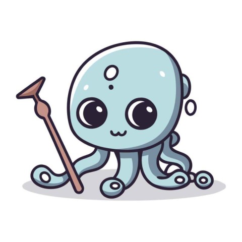 Cute octopus character design. Cute octopus vector illustration.