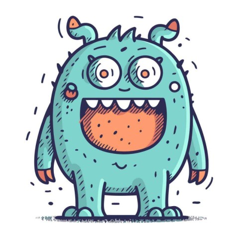 Cute cartoon monster. Vector illustration. Isolated on white bac