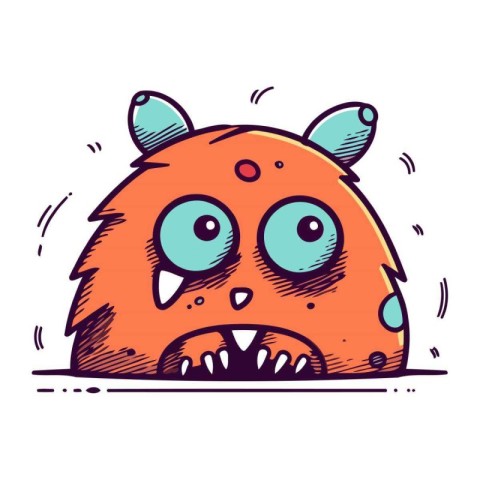 Angry monster. Vector illustration of a monster with big eyes.