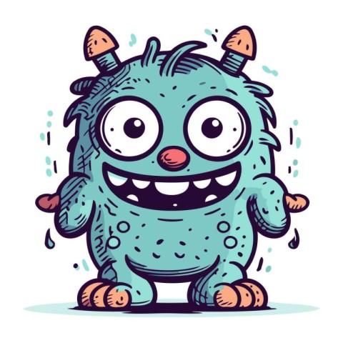 Funny cartoon monster. Vector illustration of a monster. Cartoon