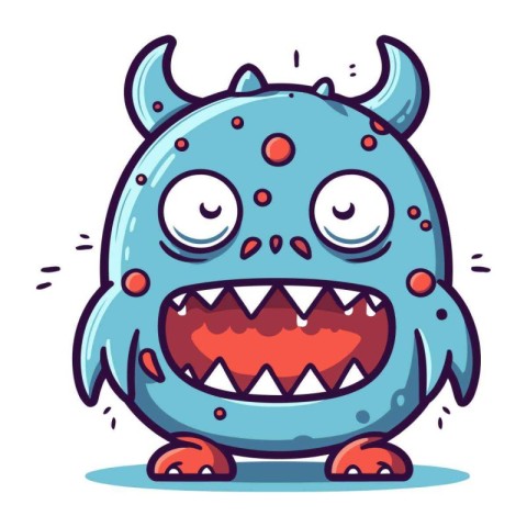 Funny cartoon monster character. Vector illustration of a monste