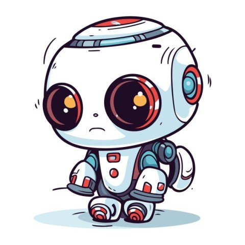 Cute little robot. Vector illustration of a cute little robot.