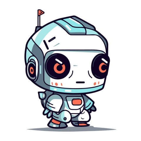 Cute cartoon robot. Vector illustration in a flat style. Isolate