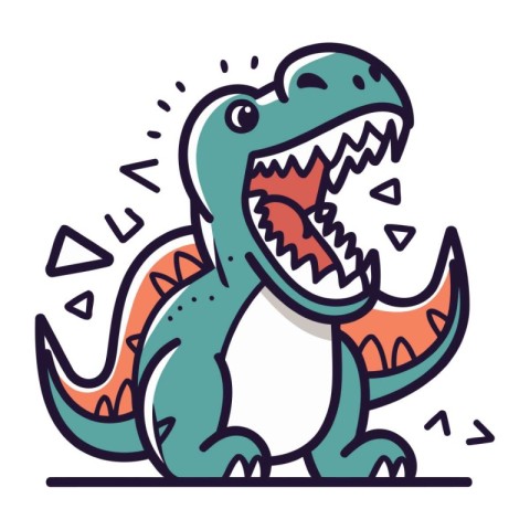 Funny cartoon dinosaur. Vector illustration for childrens books.