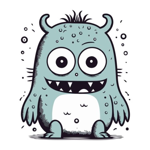 funny cartoon monster on a white background. vector illustration