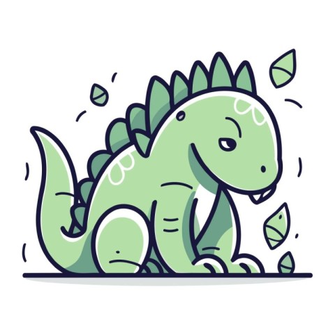 Cute dinosaur character. Vector illustration in doodle style.