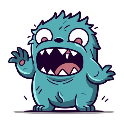 Cartoon monster vector illustration. Cute monster character. Fun